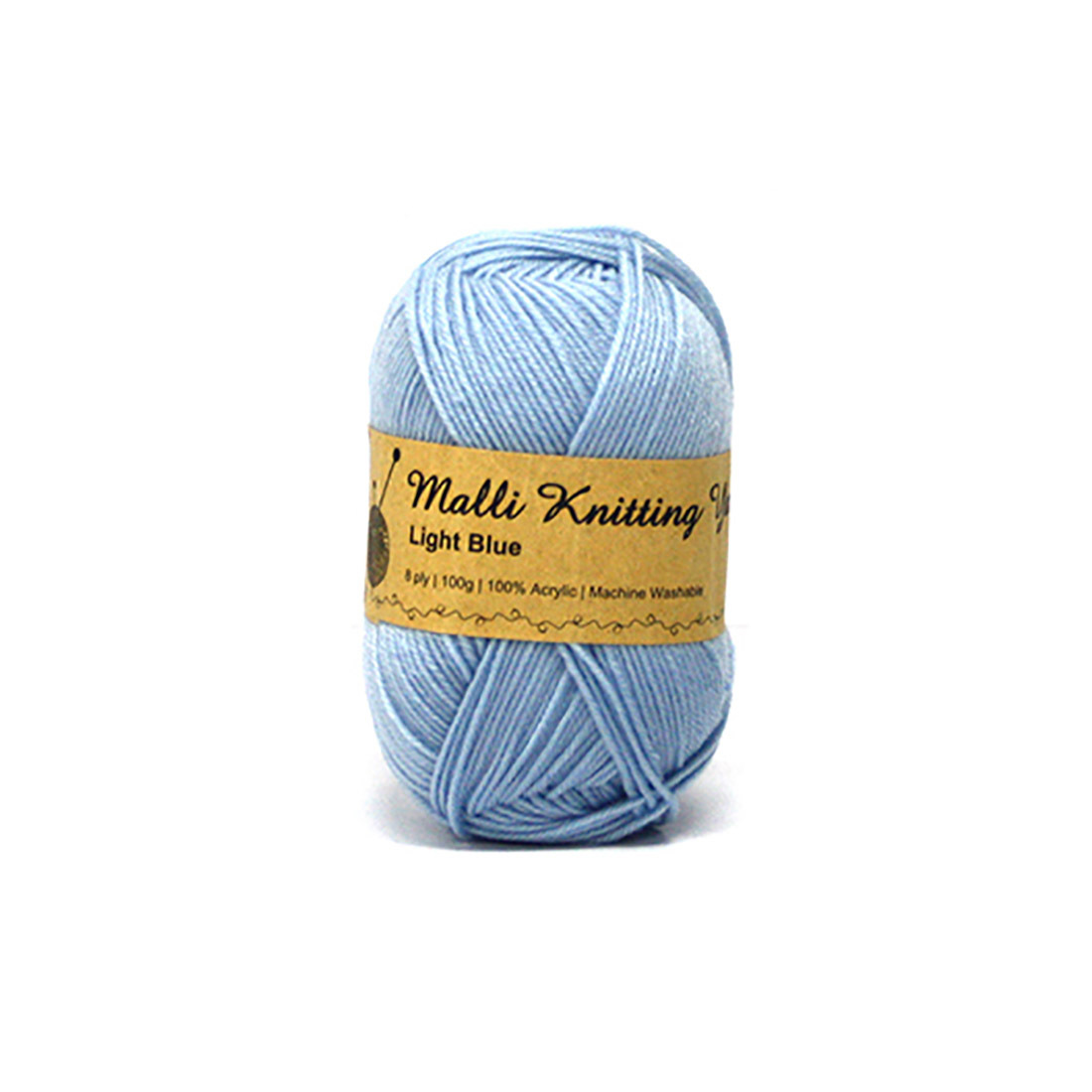 Knitting Yarn 8 Ply 100gm Light Blue